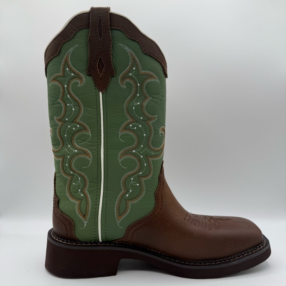 JUSTIN WOMEN'S Size 10B RAYA WESTERN BOOTS - BROAD SQUARE TOE Leather New GY2904